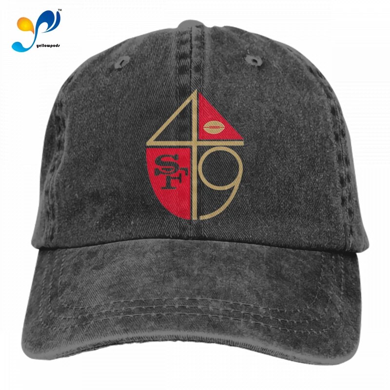 Franklin Sports 49Ers Hat New Logo Football Hat Adjustable Black Of San Francisco Fans