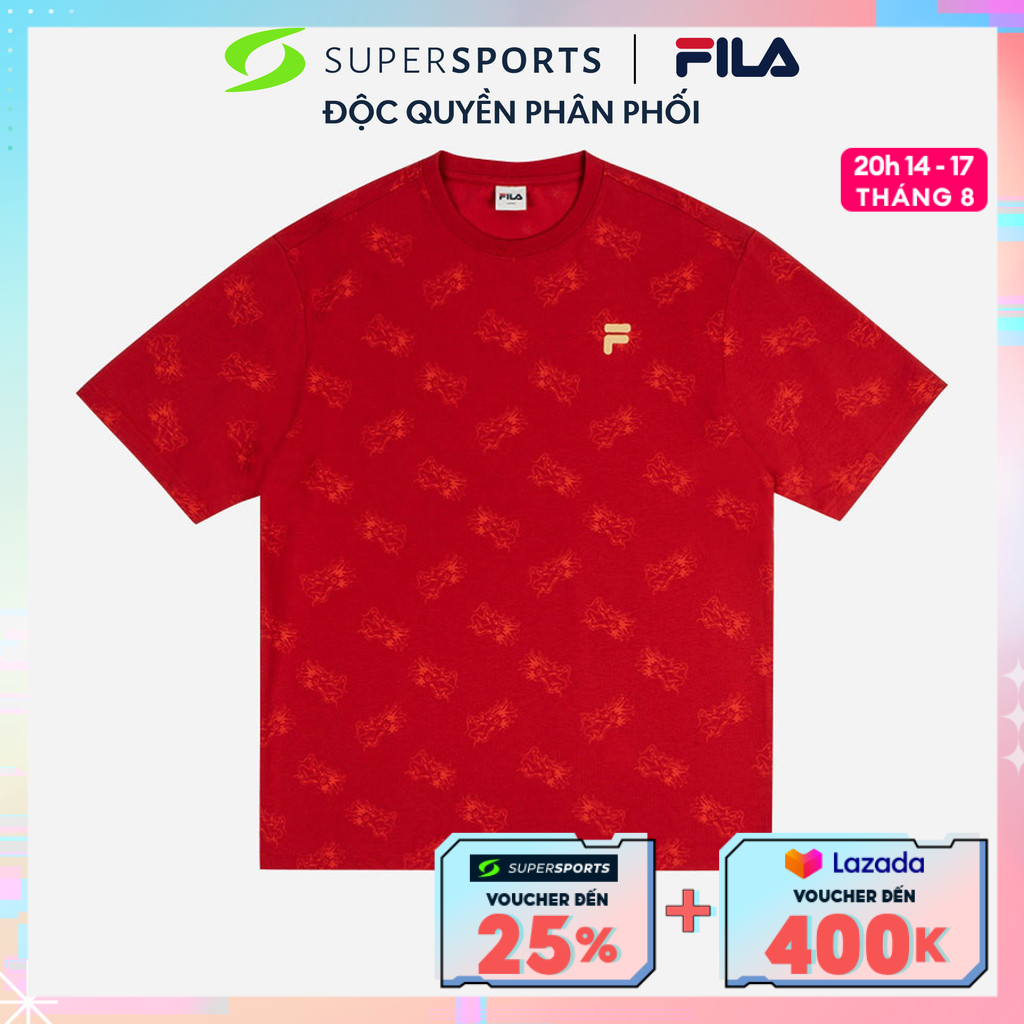 Fila áo thun unisex lunar new year loose fit fw2tsg1705x-red