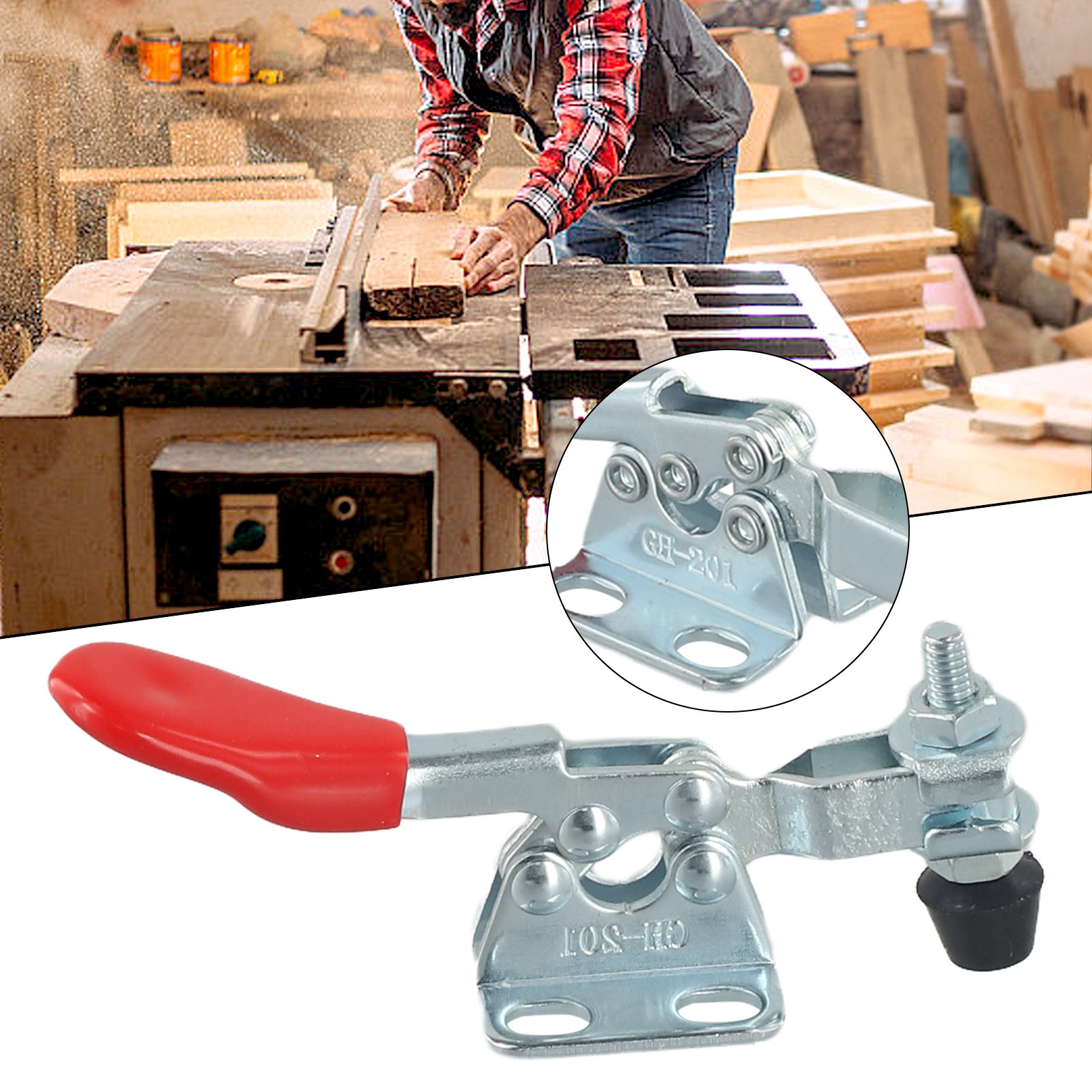 1/4PCS Toggle Clamp Holding Capacity Toggle Clamp GH-201 Quick Horizontal Clip Hand Tools
