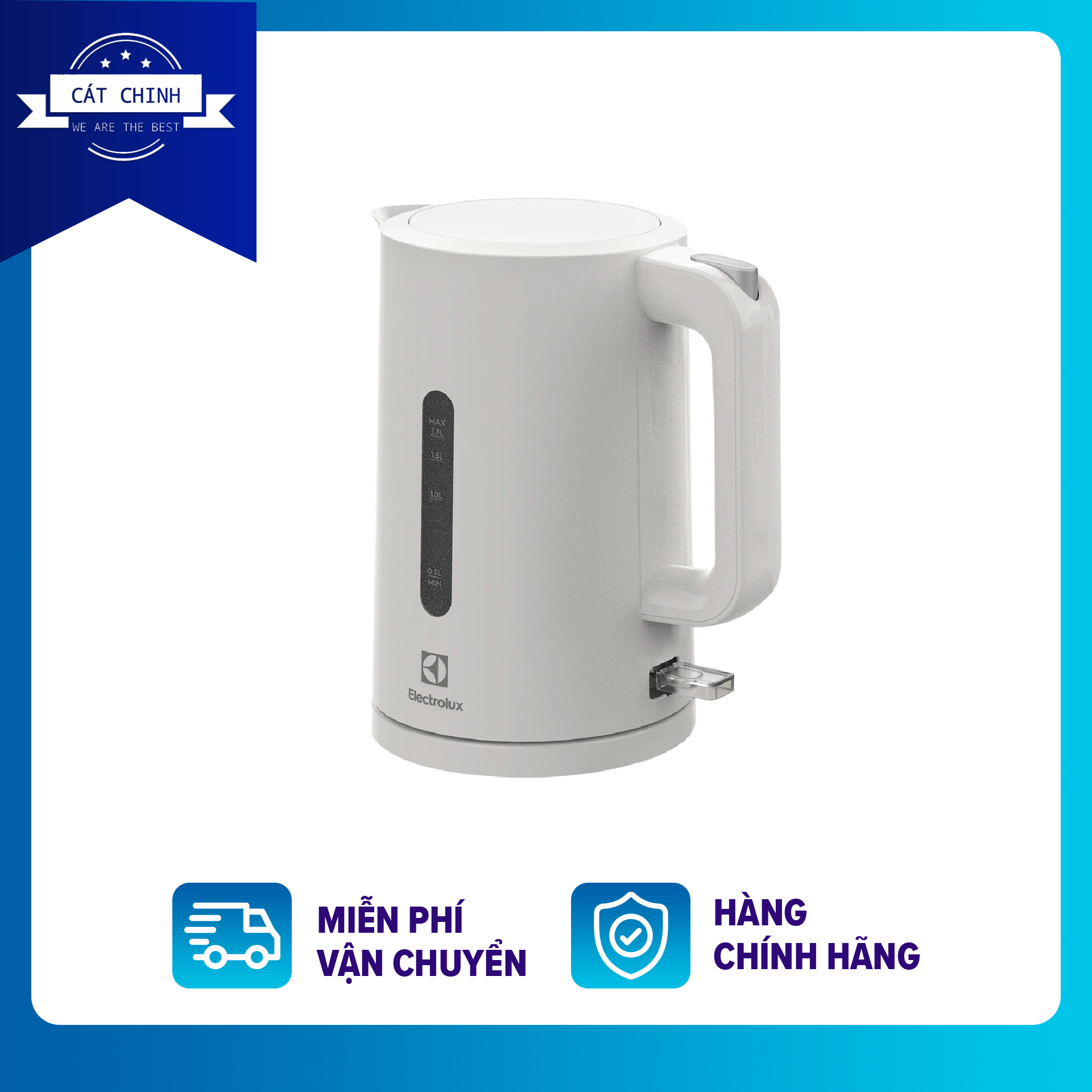 Freeship-Bình đun siêu tốc Electrolux 1.7 lít E2EK1-100W- Bảo hành 12 tháng -799032619- [Điện Máy Cát Chinh - Hàng chính hãng]]