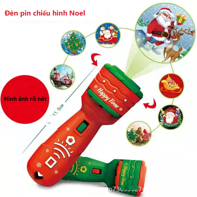 Đèn pin chiếu hình Noel cho bé 24 hình ảnh (1677DPC)