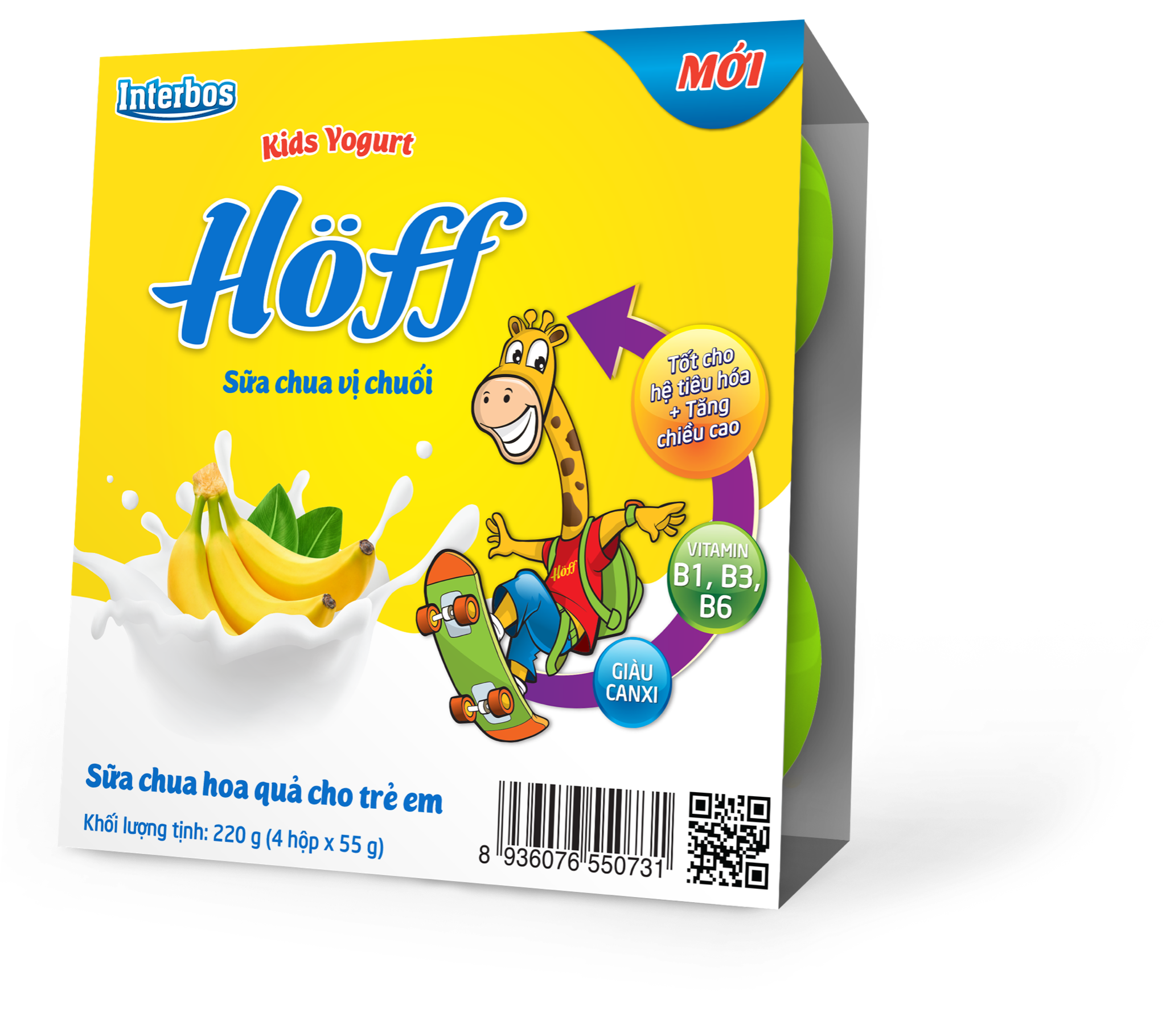 Váng sữa/ Sữa chua Hoff  lốc 4 hộp×55g