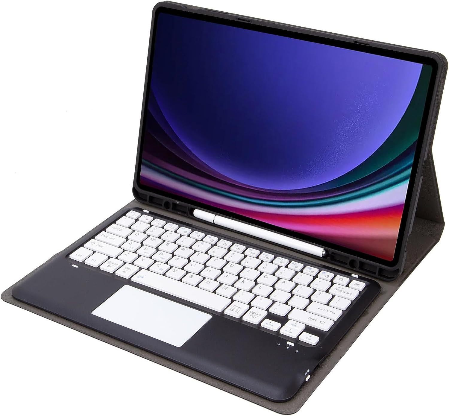 Removeable Touchpad Wirless Bàn phím Bluetooth + đầy màu sắc da PU trơn mềm Vỏ TPU với S kẹp giữ bút cho Samsung Tab S9 cộng với 12.4 2023,Tab S9 Vỏ bàn phím, Tab S8 cộng với S7 FE s7plus, Tab S8 S7,Tab S6 Lite, tab A8
