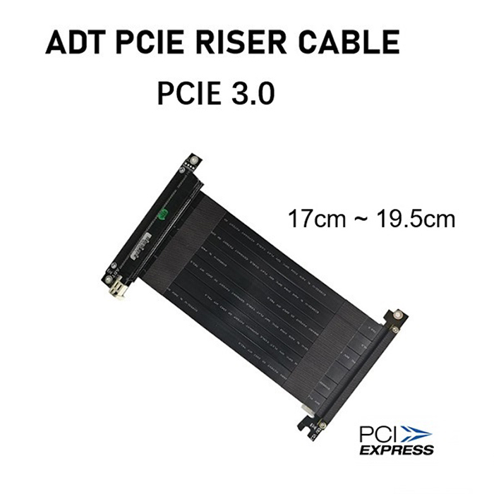 ADT PCIE RISER CABLE PCI-E 3.0 CABLE MINI ITX BUILD (REVERSED TYPE ...