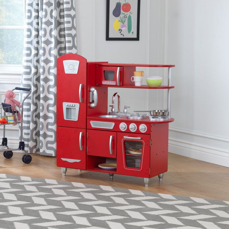Red vintage play kitchen Clearance