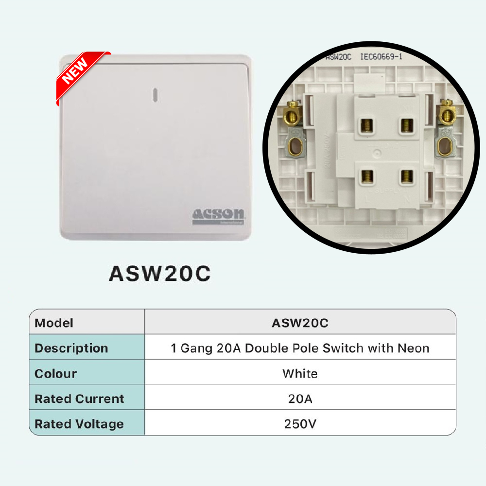 [Original/Genuine Parts] Acson Switch 20A 30A 16AX AS011 AS021 AWS20C ...