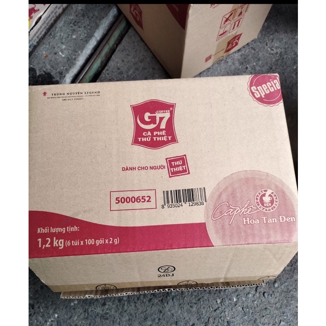 Dennhi-G7-B100_Đen không đường B100 Cà phê G7 hòa tan đen Bịch 100 sachets (Gói)
