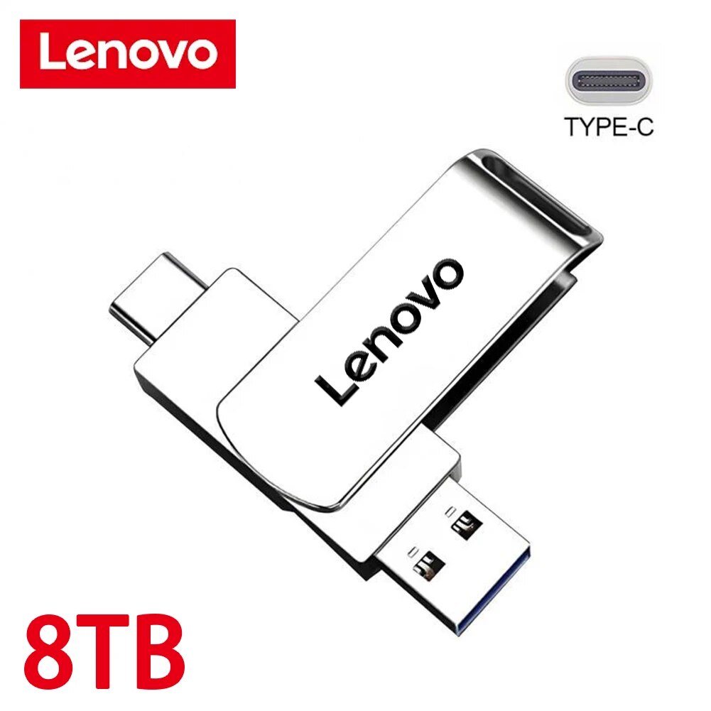Lenovo 128tb mini pen drive usb memory usb flash drives 2tb 1tb 16tb type c high speed usb 3.0 waterproof pendrive u disk new