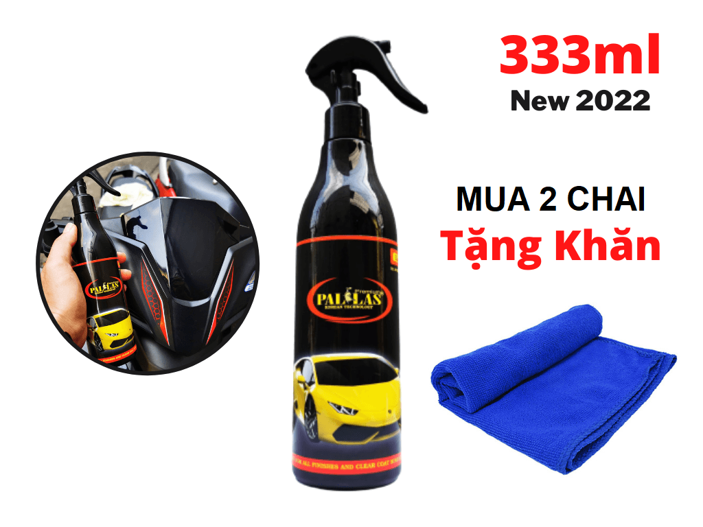 Dung dịch siêu bóng xe Pallas Carnauba Spray Polish Wax 333ml mẫu mới 2022
