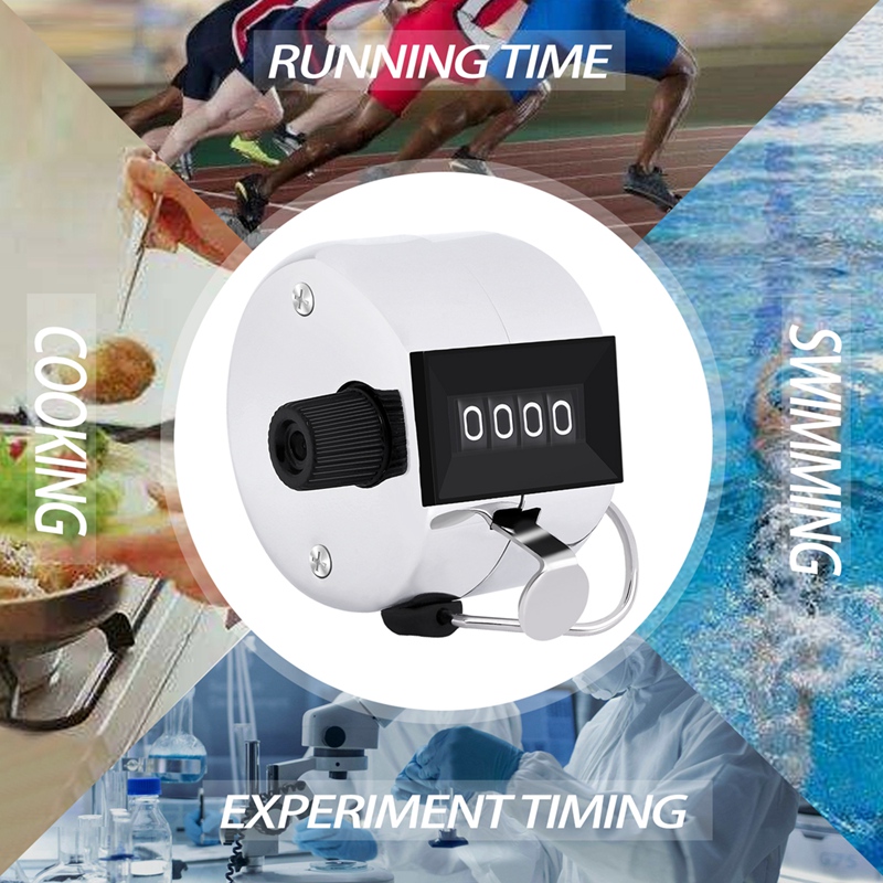 4 Digit Number Clicker Golf Hand Tally Click Counter Silver