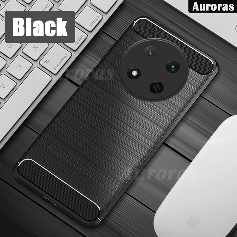 For Honor X9C Phone case Carbon Fiber Soft TPU Silicone Anti-fingerprint Shockproof Business Protection For Honor X9C 5G Cover casing HP.