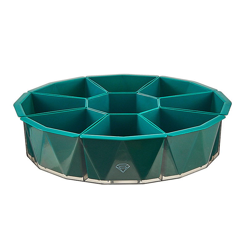 YONUO Nine-point grid rotating hot pot preparation plate for household multi-grid rotatable vegetable and fruit plate, kitchen side dish plate, drain plate