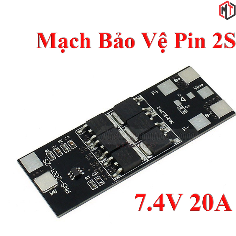 Mạch sạc bảo vệ pin li-ion 18650 - 2s 8.4v - dòng 20a pns-2001-2s