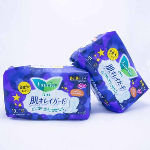 Set 2 Băng Vệ Sinh Nhật Laurier Ban Đêm Có Cánh (9 miếng/gói)