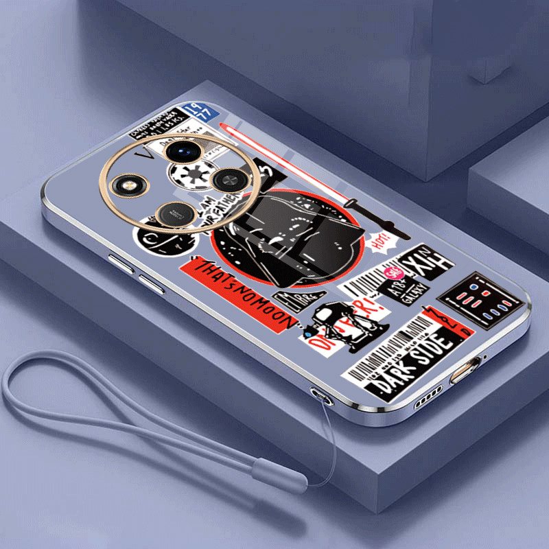 Honor X9C 5G X9C Luxury Star Wars Casing Square Edges Plating Back TPU Soft Case Cover. 