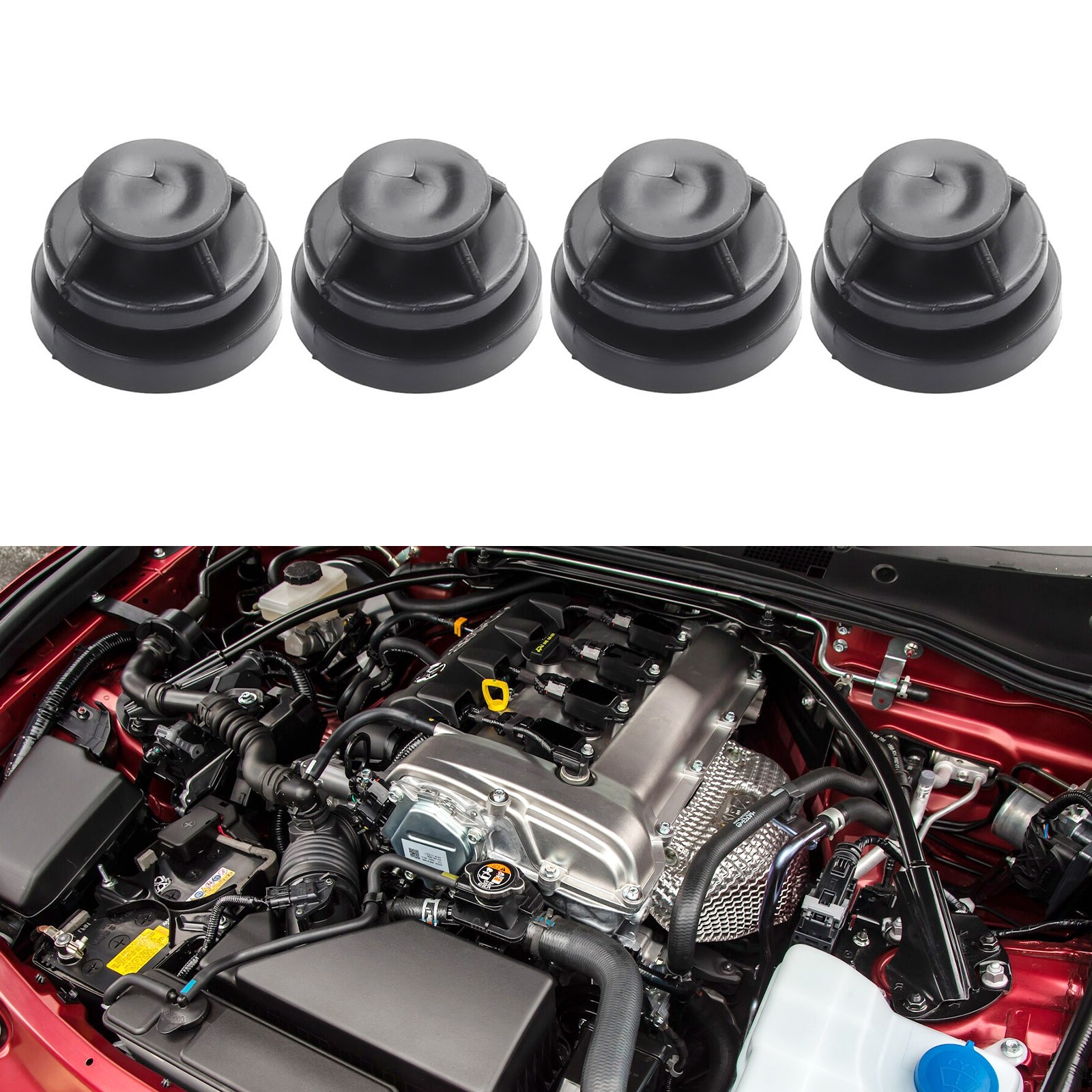 【Overauto】 Rubber Mounts Car Engine 4Pcs Black Bush Buffer P30110238 Brand New High Quality