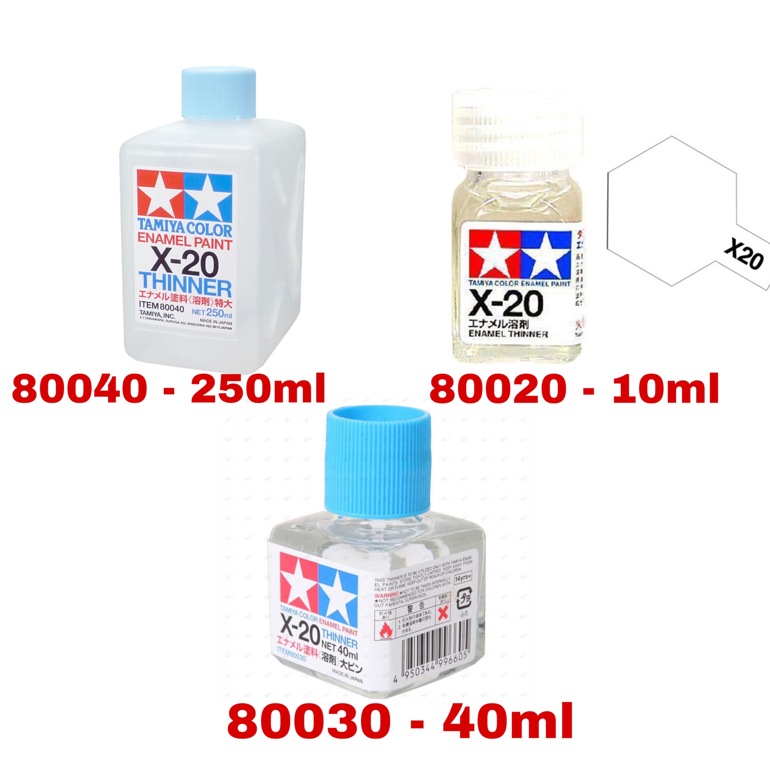 ENAMEL X20 THINNER DUNG DỊCH PHA SƠN THINNER GỐC ENAMEL 10ML 40ML 250ML TAMIYA