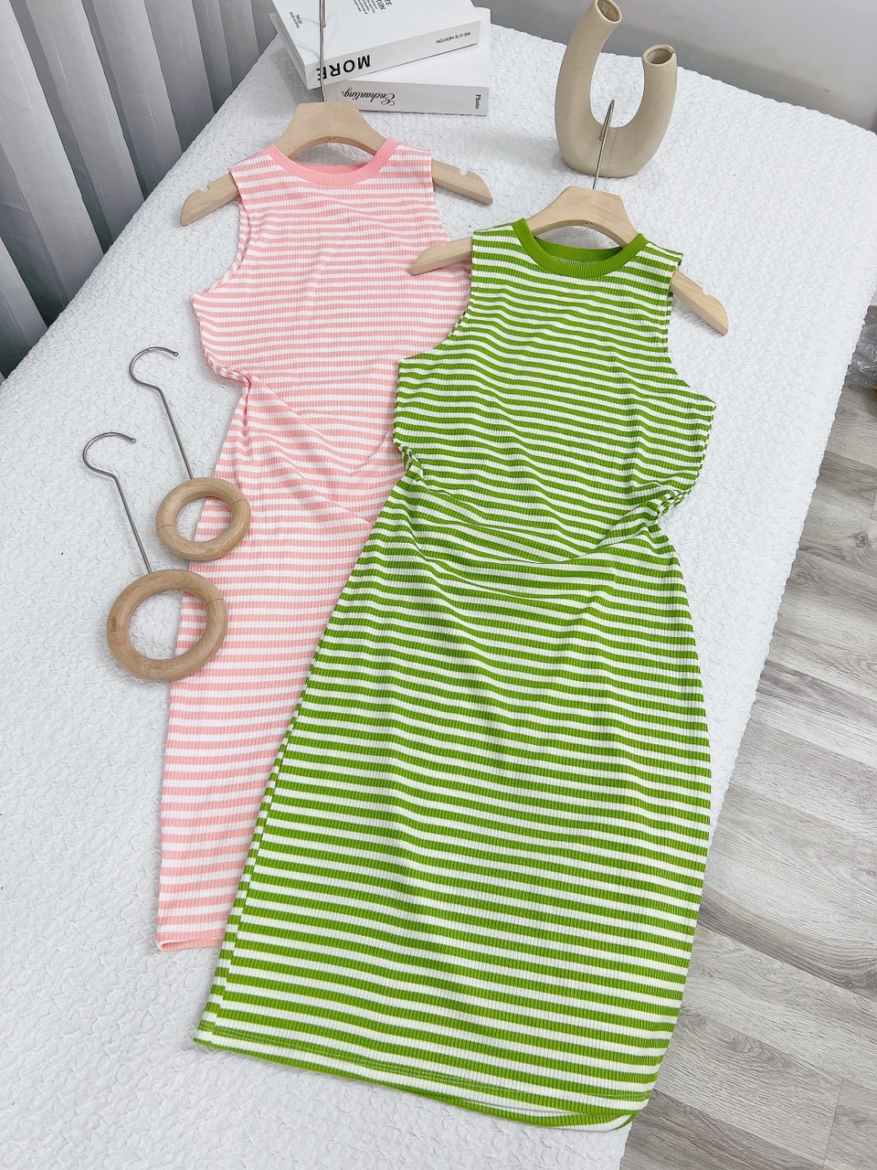Đầm nữ váy nữ body kẻ sọc 2 màu