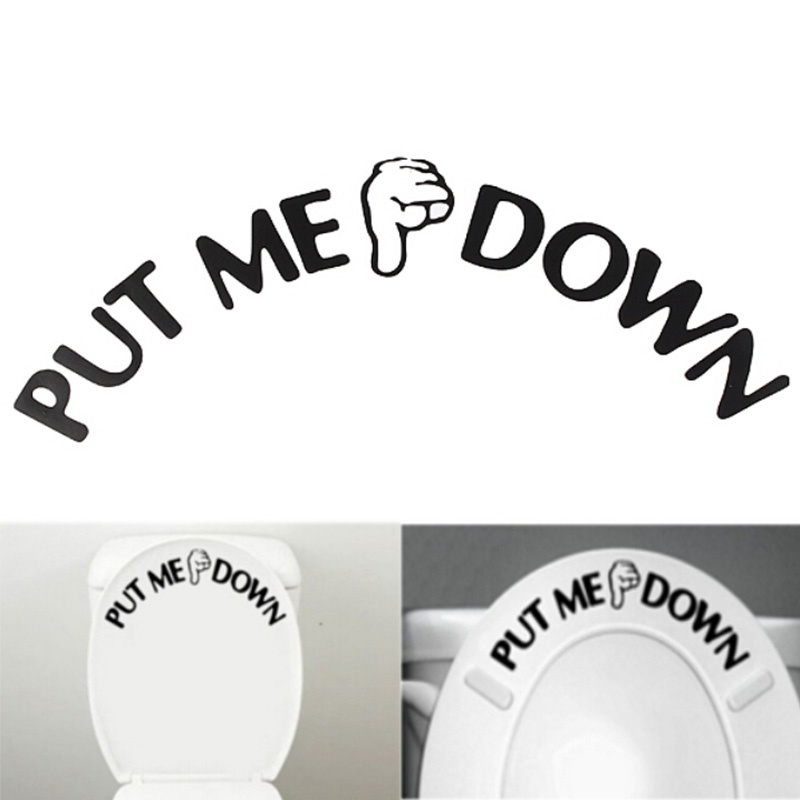 1X PUT ME DOWN Decal Bathroom Toilet Seat Sign Reminder PVC Sticker 9.5cm*24.5cm. 