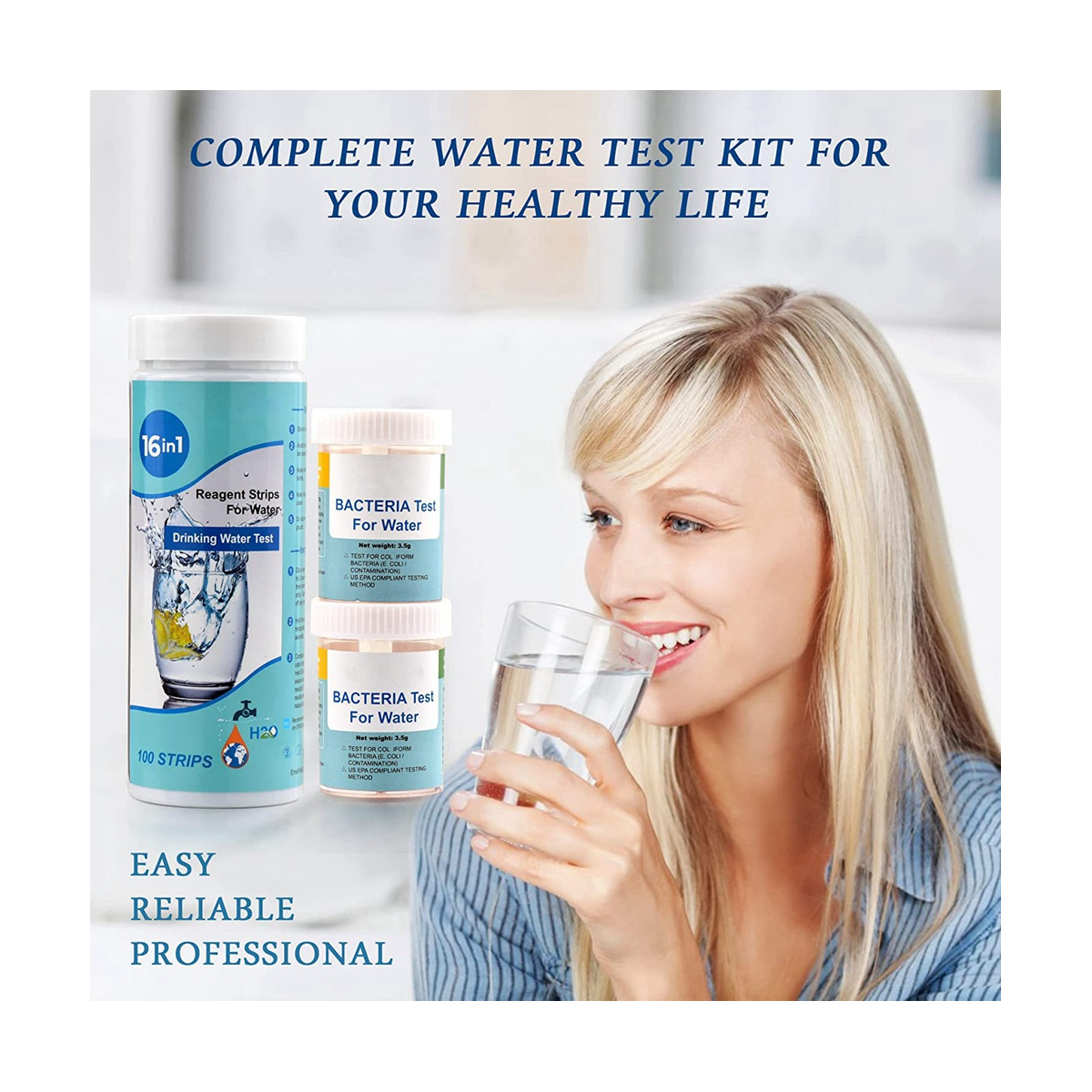 17-In-1 Complete Water Test Kit Water Testing Kits for Home, for Drinking Water Easy Testing, PH, Lead