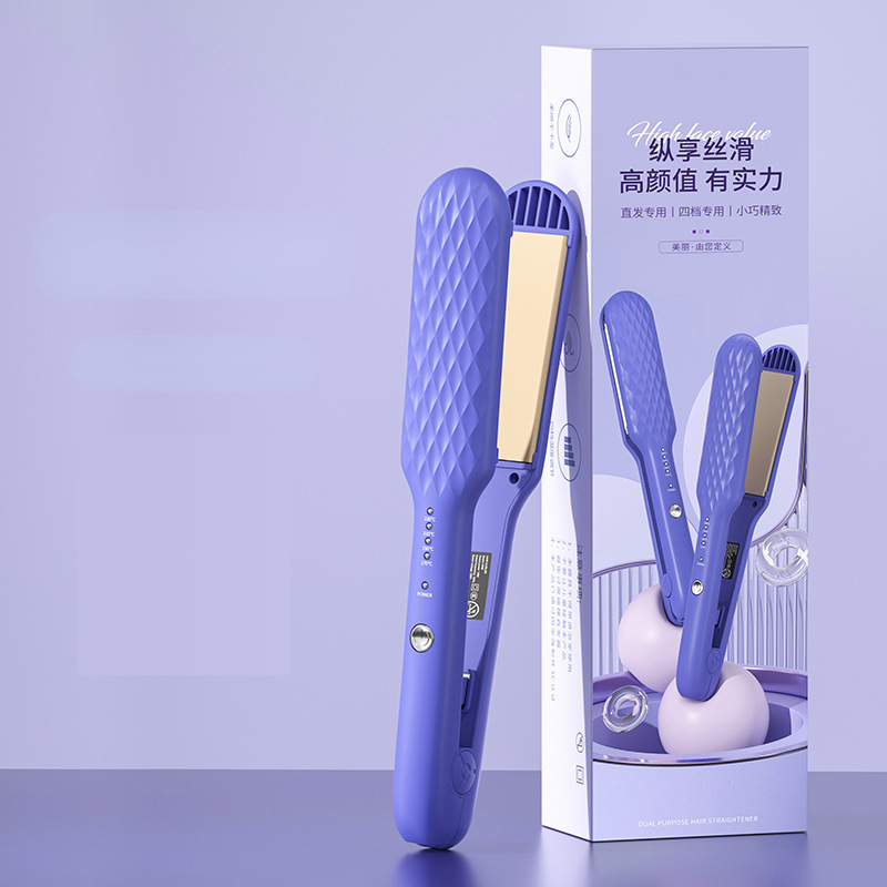 Máy uốn tóc hai mục đích thẳng và uốn thanh nẹp điện mini không làm tổn thương máy duỗi tóc máy uốn tóc thẳng tấm kẹp