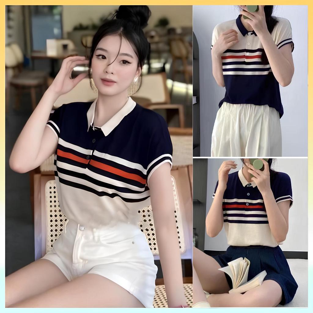 🔥[C246] Áo len thun Montoghi dệt kim SỌC NỬA TRÊN cánh dơi hàng Quảng Châu cực HOT - kholenqc