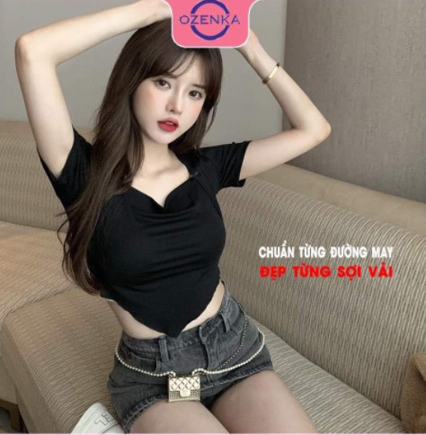 Áo croptop Bozip tam giác HSU1