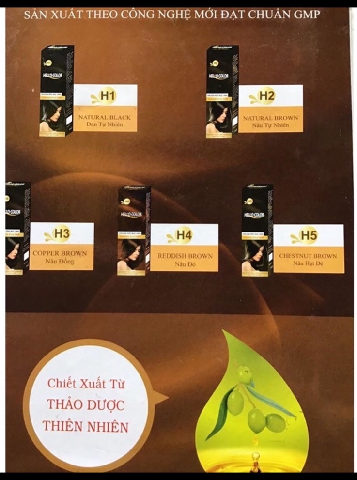 Nhuộm tóc phủ bạc Hello Color 100%