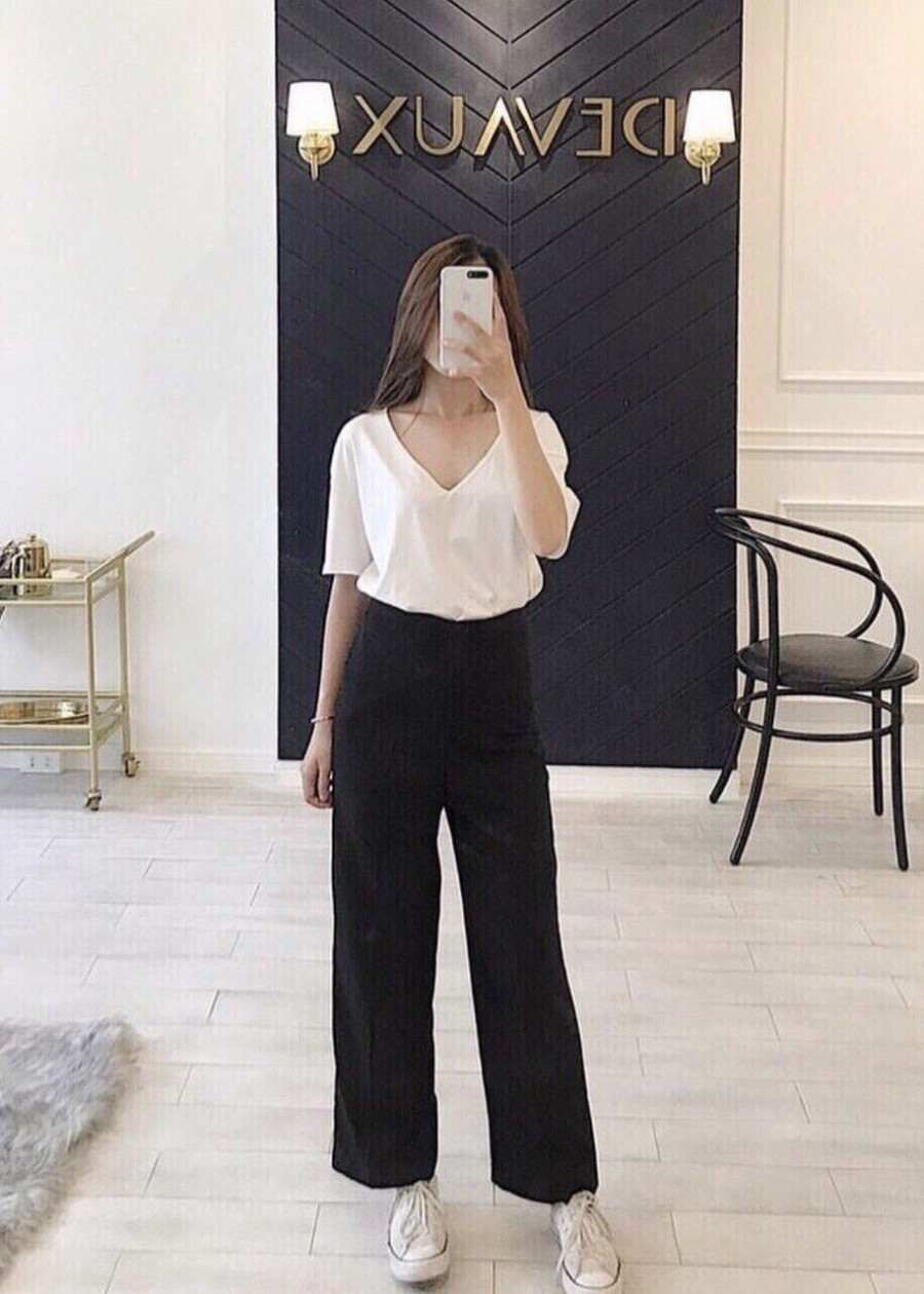 Quần culottes ống rộng dài
