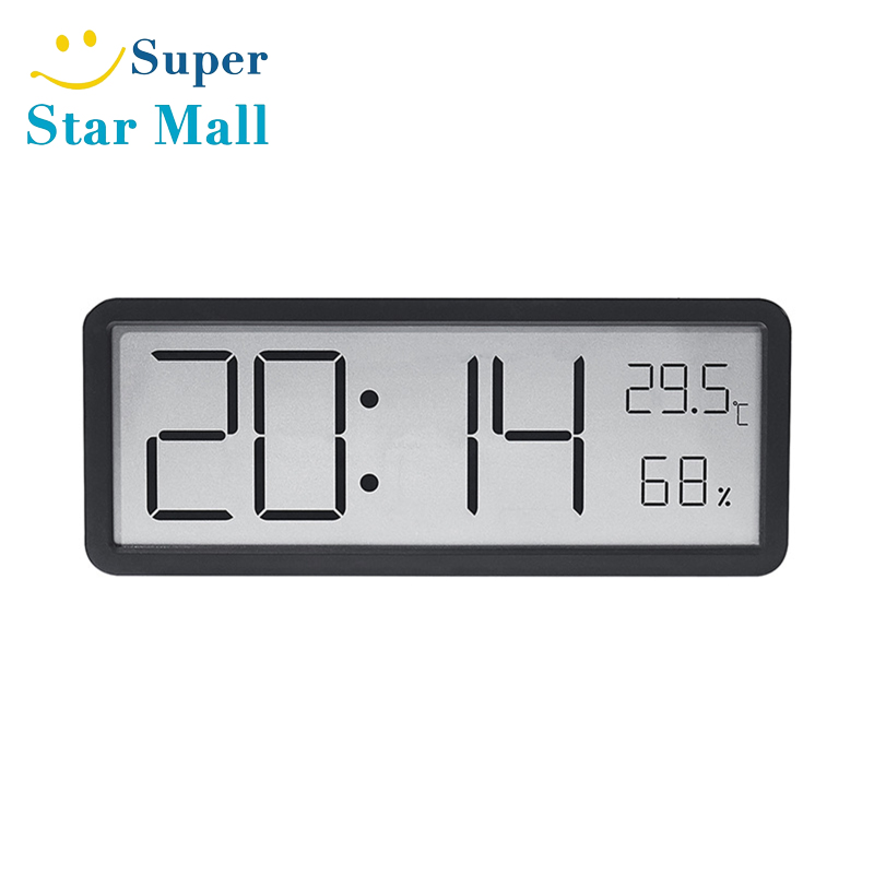 Digital Alarm Clock LCD Display Multifunctional Temperature Humidity Alarm Clock Ultra Thin Electronic Clock