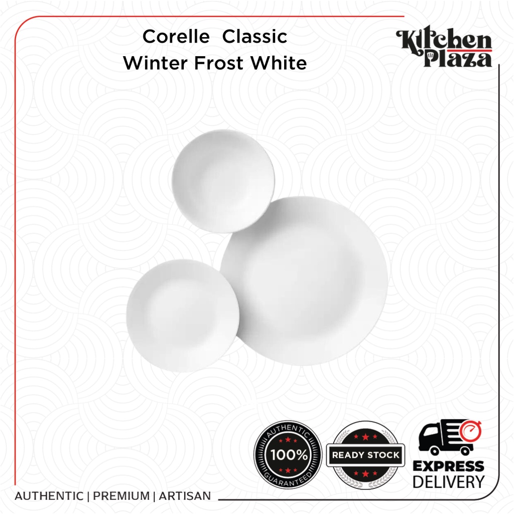 Corelle Classic 12 Piece Winter Frost White Dinnerware Set Glass