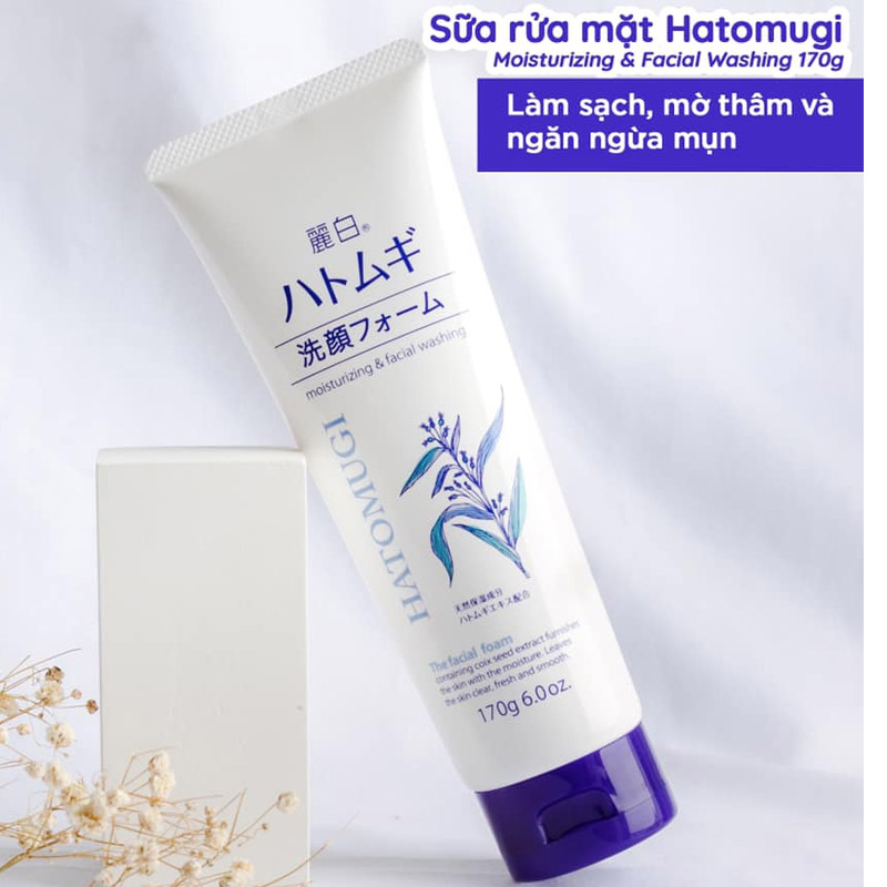 [HCM] [HÀNG CHÍNH HÃNG] Sữa Rửa Mặt Hatomugi Chiết Xuất Ý Dĩ Làm Sáng Da 170g Reihaku Hatomugi Facial Foam làm sạch da , chống oxy hóa , se khít chân lông ngăn ngừa lão hóa , hỗ trợ làm sáng và đều màu da