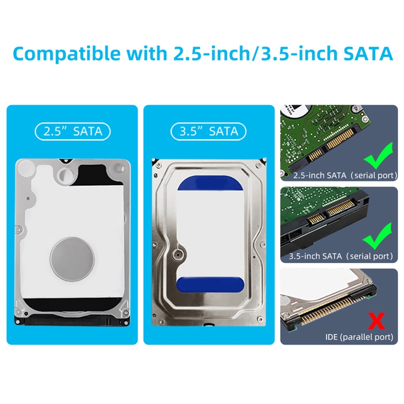 3.5 Inch HDD Enclosure USB 3.0 to SATA Hard Drive Case SSD Enclosure External Solid State Hard Drive Disk Box