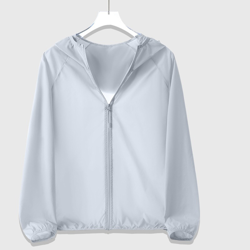 Men's sunscreen jacket hooded jacket ice silk light breathable sunscreen clothing outdoor jacket