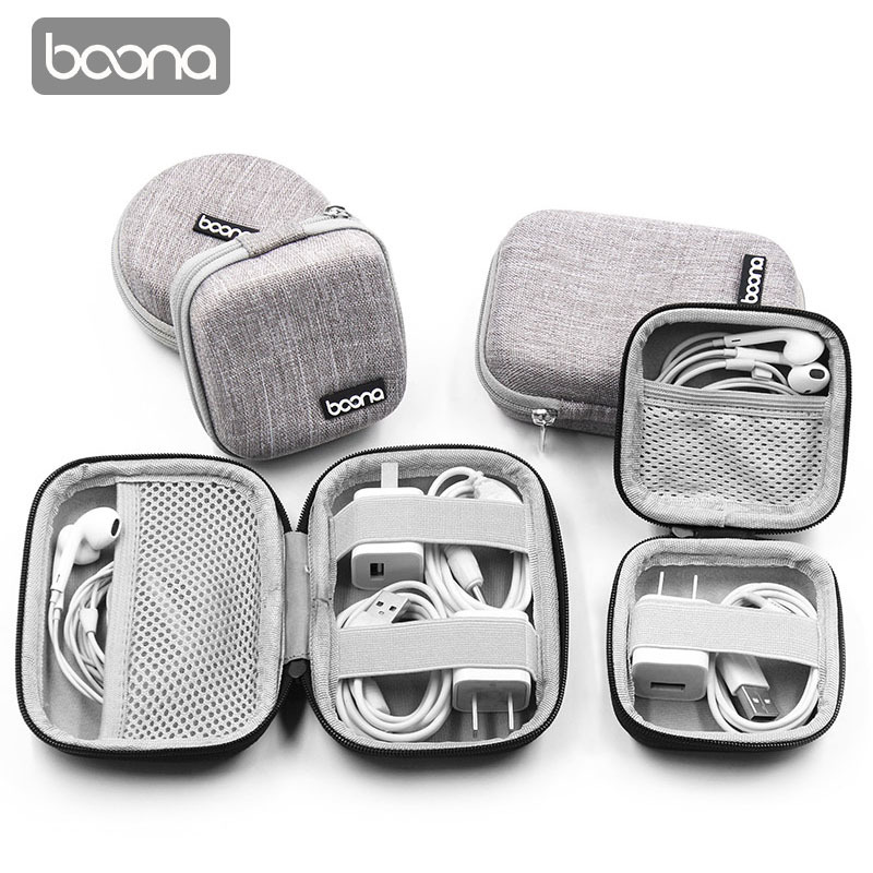 BAONA Túi Đựng Tai Nghe Bluetooth Hộp Đựng Sạc Cáp Dữ Liệu Điện Thoại Di Động Túi Bảo Vệ Tai Nghe EVA Đĩa U