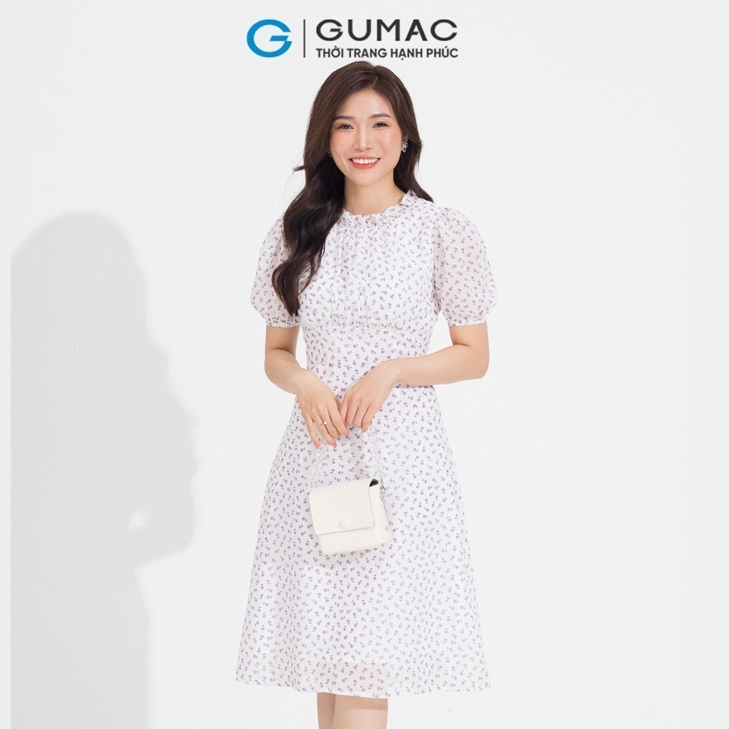 [SALE MẠNH] Đầm cổ bèo nhún GUMAC DD05087