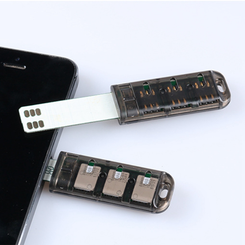 6 Slot SIM Card Adapter Multi SIM Card Reader Mini SIM Nano with Control Switch for Android