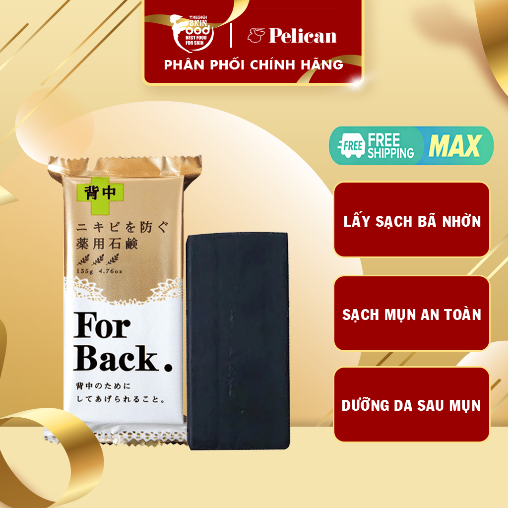 Xà phòng hỗ trợ giảm mụn lưng pelican for back medicated soap 135g