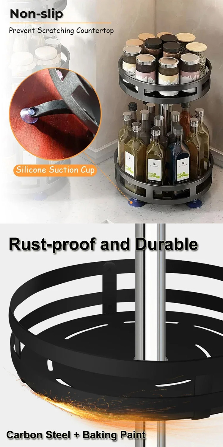 XINLANYASHE [Miễn Phí Vận Chuyển]Countertop Xoay Giá gia vị phòng tắm mỹ phẩm giá lưu trữ nhiều lớp lưu trữ nhà bếp Xoay Giá gia vị