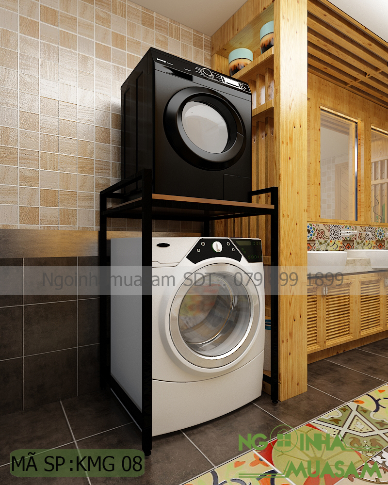 KỆ MÁY GIẶT , MÁY SẤY - KMG08