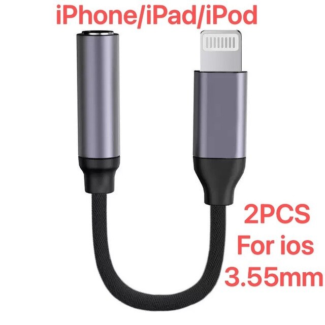 Mini lightning to 3.5mm aux adapter for iphone 15 14 13 12 pro audio splitter headphone connector adapter cable for ios 14 above