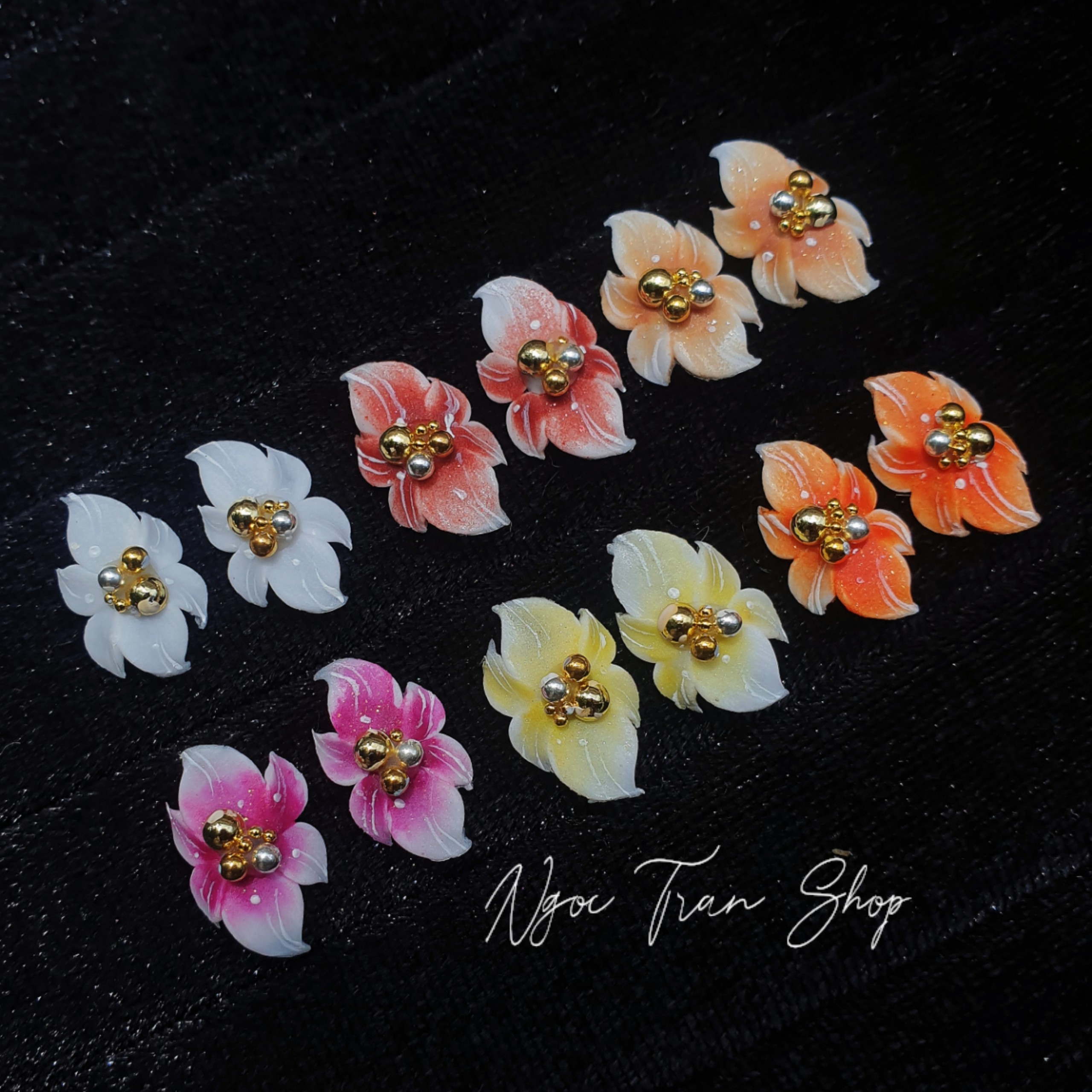 Hoa Cánh Nhọn Nhụy Bi | Hoa Bột Đính Móng 9HE