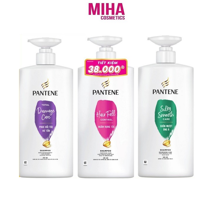 Dầu gội ngăn rụng tóc phục hồi hư tổn suôn mượt pantene shampoo 650ml