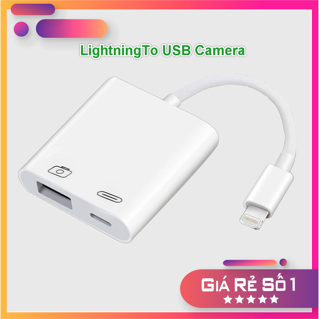 Cáp chuyển đổi lightning to usb 3 camera reader dành cho ip , ipad
