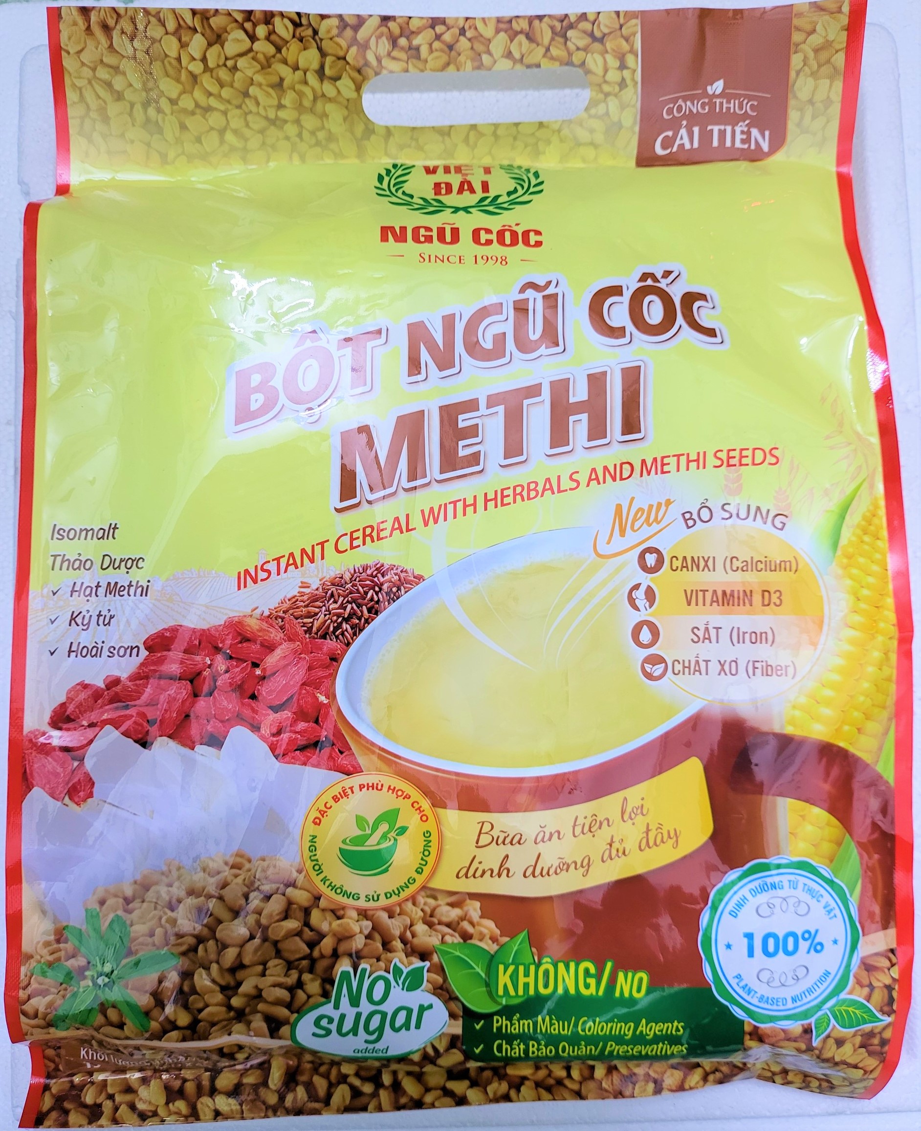 [Túi 600g – METHI] BỘT NGŨ CỐC ĂN KIÊNG (dành cho người bị tiểu đường) [VN] VIỆT ĐÀI Methi Cereal Powder (halal)