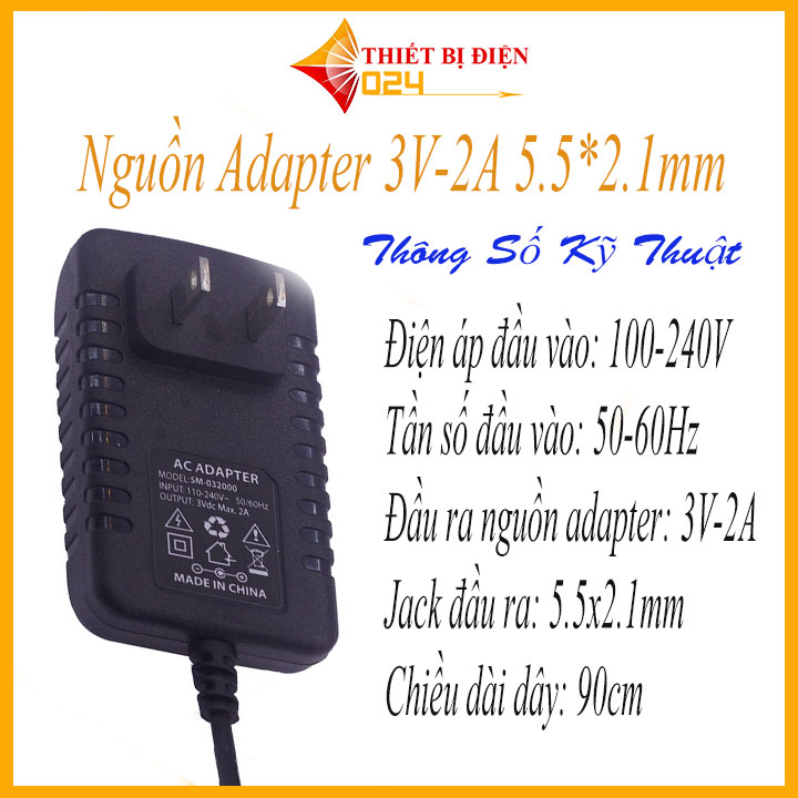 Nguồn adapter 3v-2a 5.52.1mm