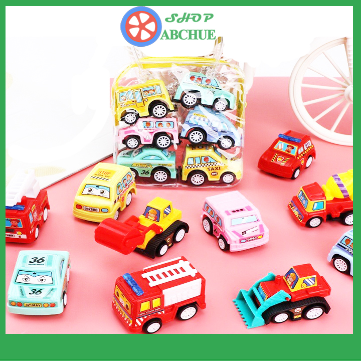 Đồ chơi trẻ em ,đồ chơi ô tô mini chạy đà set 6 món