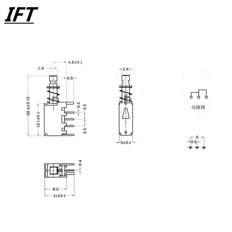 10pcs Free Shopping A05 3pin Tv Power Switch With Spring Self-Locking Blue Dc 12v 50ma Unidirection Push-Button Switch. 