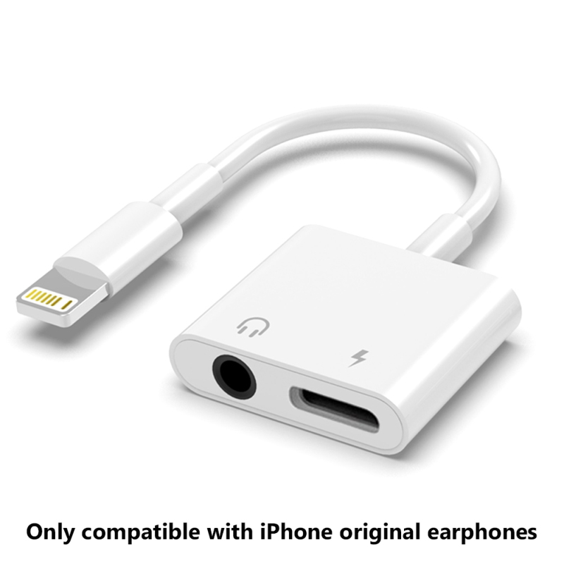 Mobile Audio Adapter 3.5mm Jack Headset Charging Connector Adapter Cable For Iphone