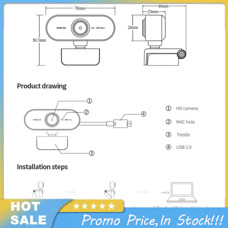 1080p Full Hd Webcam Built-in Microphone Usb Plug Web Cam Compatible For Mac Laptop Youtube Xbox Skype Pc Computer